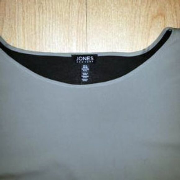 Colorblock Green Black Hi Lo Hem TShirt Mixed Media Jones New York JNY Size XL - Picture 5 of 5